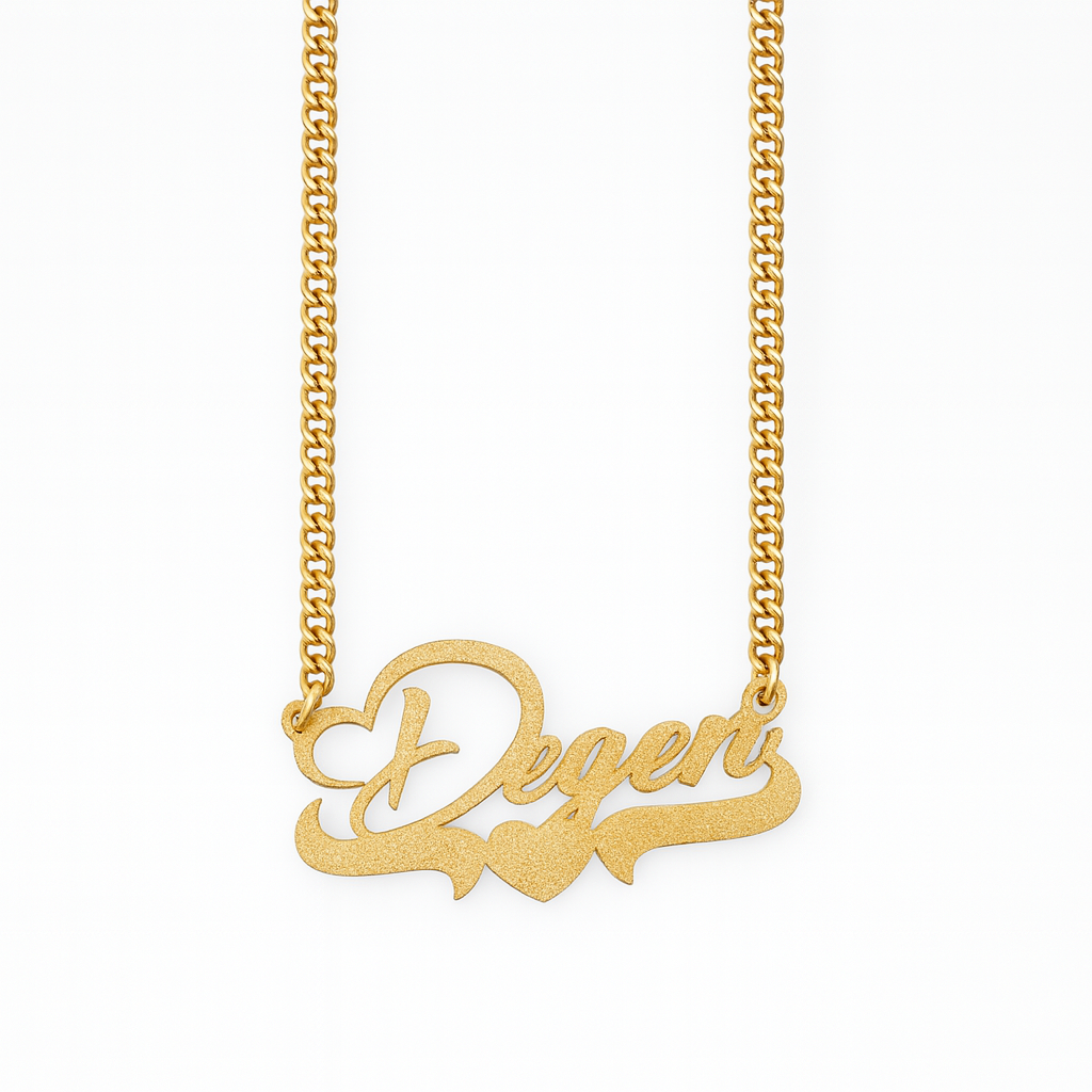 Degen Gold Heart Necklace