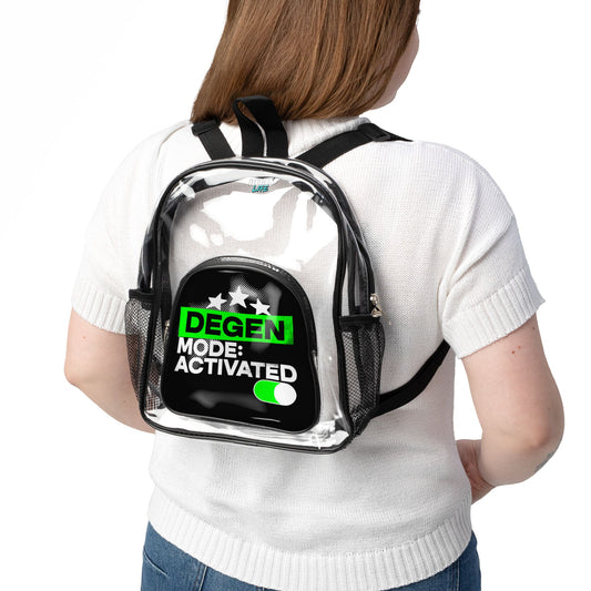 Degen Mode Activated Clear Stadium Backpack Festival Essential for the Unfiltered & Unapologetic