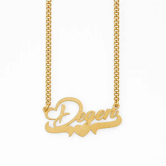 Degen Gold Heart Necklace