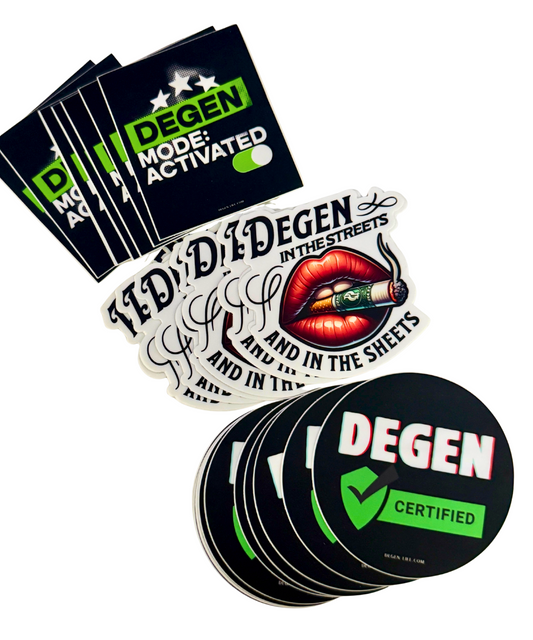 DEGEN Life Sticker Pack – 3-Pack of Unapologetic Vibes