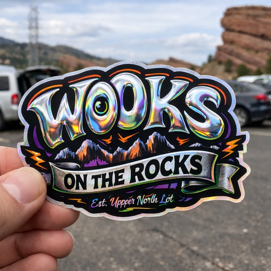 Wooks On The Rocks Holographic Sticker